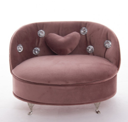 Szkatułka na biżuterię sofa różowa 14x21x15,5