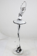 Figurka Baletnica Podczas Tańca Srebrna 45x12x11cm