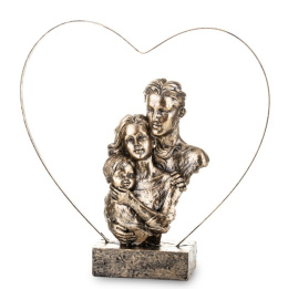 Figurka Rodzina w oprawie w kształcie serca 29x28x6,5