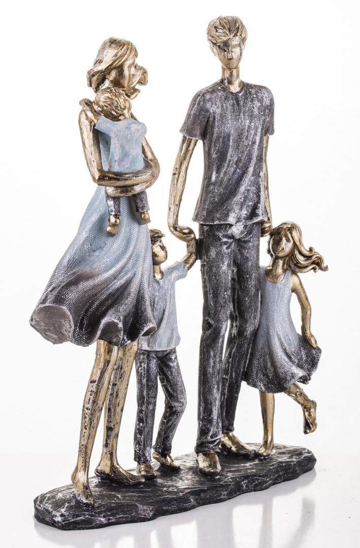Figurka Rodzina na spacerze z dziećmi 26,5x20x6,5