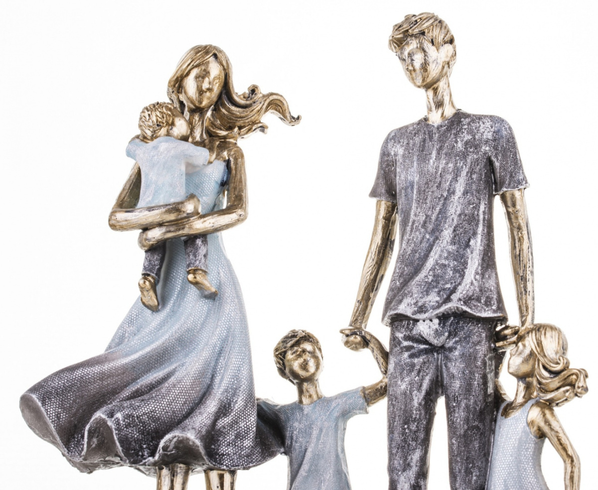 Figurka Rodzina na spacerze z dziećmi 26,5x20x6,5